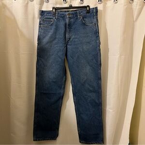 Carhartt Relaxed Fit Carpenter Jeans Work Hammer Loop Medium Wash Cotton 38x34